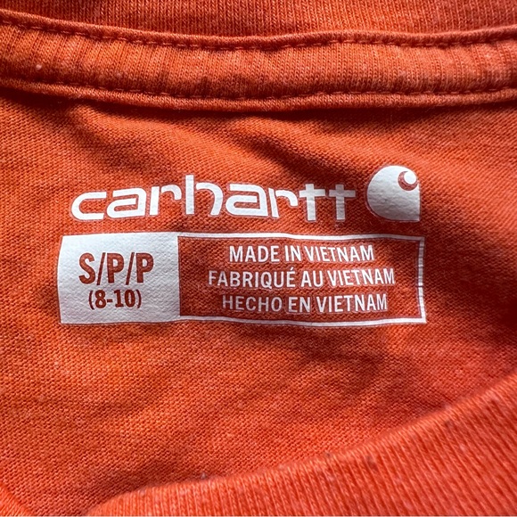 Carhartt |  Exotic Orange Heather Short-Sleeve Pocket T-Shirt | Size Small - Picture 5 of 9